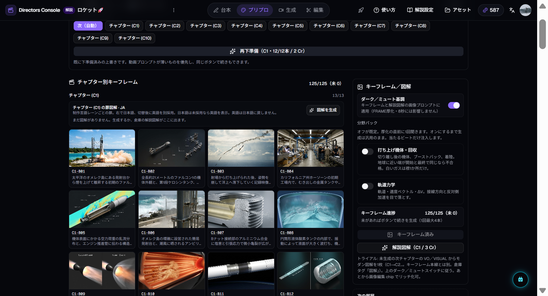 The keyframe board for Chapter (C1)